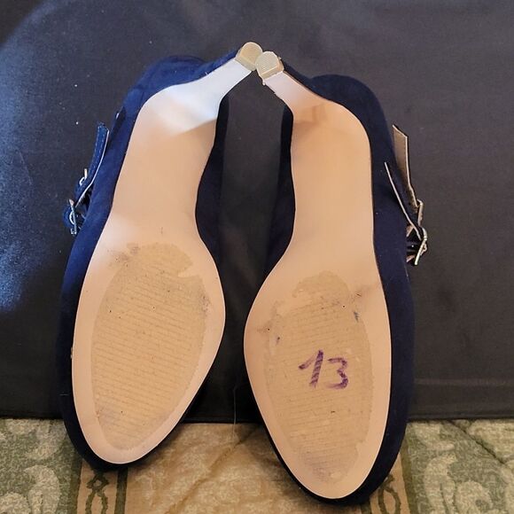 BRAND NEW JUSTFAB RAYNA DARK BLUE SUEDE MARY JANE STYLE WOMEN"S SHOE - Picture 11 of 15